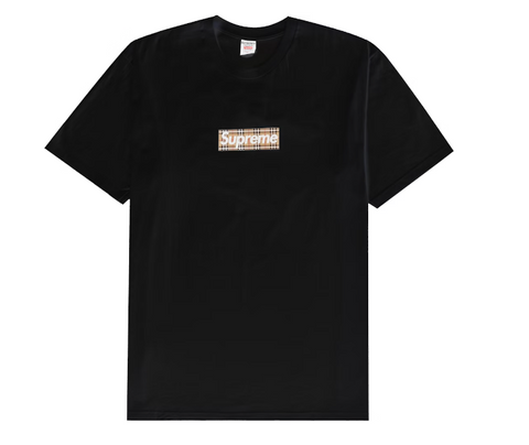 Supreme Burberry Box Logo Tee Black