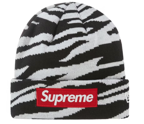 Supreme New Era Box Logo Beanie (FW22) Zebra