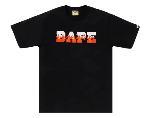 BAPE Flame Bape Logo Tee 'Black/Red'
