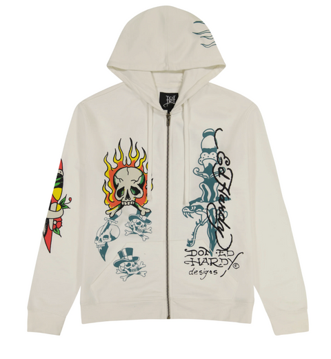 Ed Hardy Flame Skull Hoodie