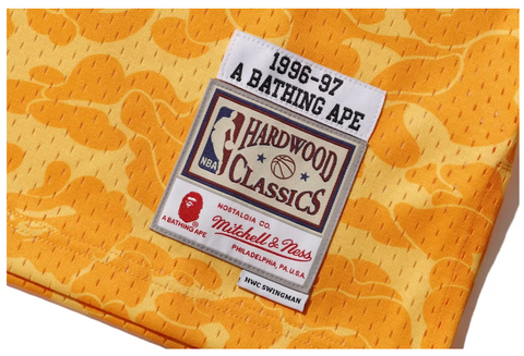 BAPE x Mitchell & Ness Lakers ABC Basketball Swingman Jersey Yellow