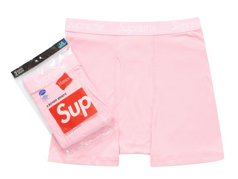 Supreme Hanes Boxer Briefs (2 Pack) Pink