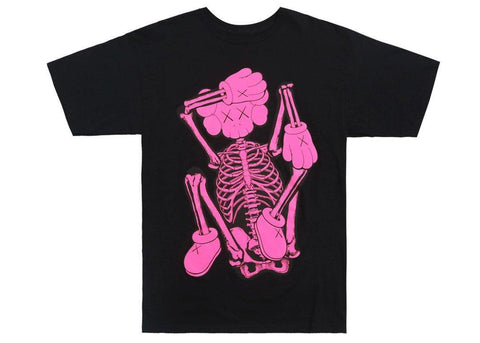KAWS SKELETON NEW FICTION T-shirt Pink