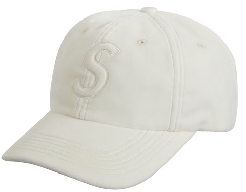 Supreme Velvet S Logo 6-Panel White