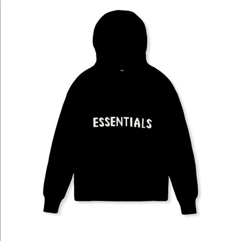Essentials Knit Hoodie Black