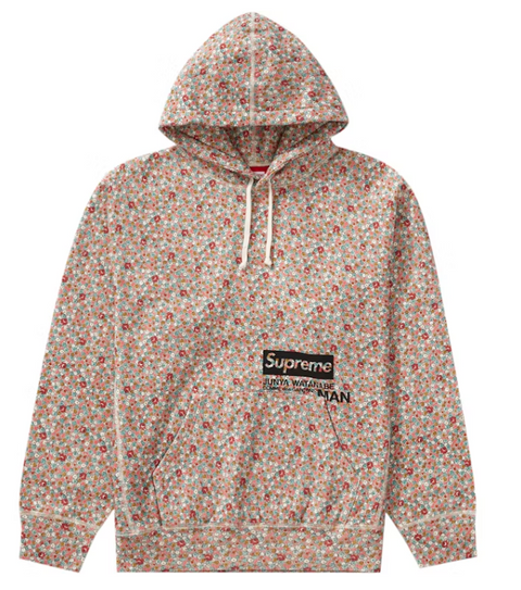 Supreme JUNYA WATANABE CDG MAN Hooded Sweatshirt Pink Flowers