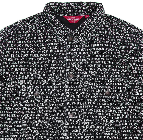 Supreme Fuck Stitch Denim Trucker Jacket Black