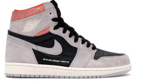 Jordan 1 Retro High Neutral Grey Hyper Crimson