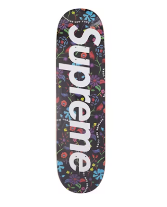 Supreme Airbrushed Floral Skateboard Deck Black