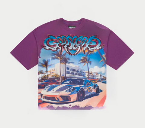 Godspeed Car Meet Miami T-Shirt Purple Wash