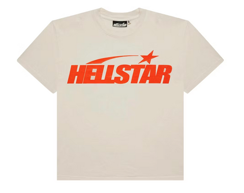 Hellstar Classic T-shirt (Gel Print) White/Orange