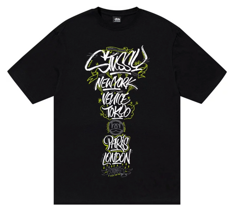 Stussy x Born X Raised Handstyles Tee 'Black'