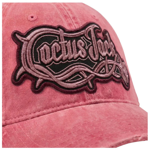 Travis Scott Cactus Jack Distressed Pink Patch Logo Hat Pink