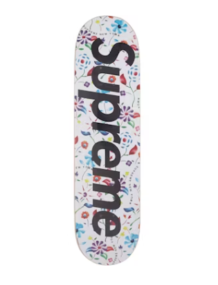Supreme Airbrushed Floral Skateboard Deck White