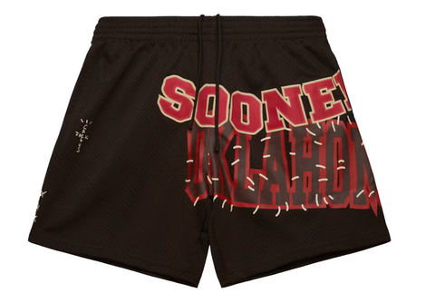 Travis Scott x Mitchell & Ness Oklahoma Sooners Basketball Shorts Brown