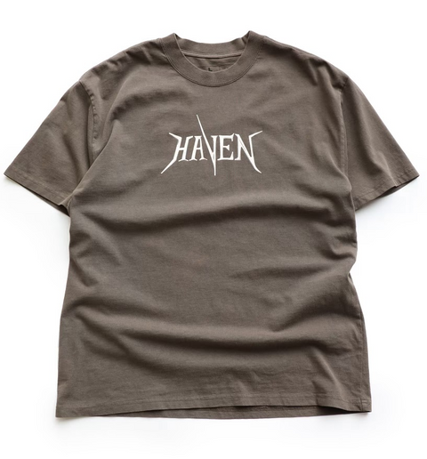 Haven Needlework T-Shirt Faded Brown