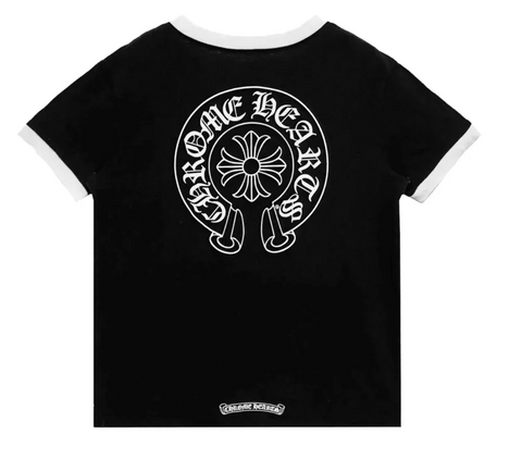 Chrome Hearts Roller Skates Horseshoe Black Short Sleeve Black