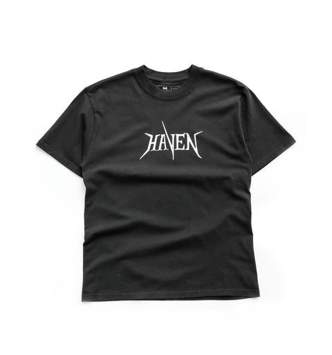 Haven Needlework T-Shirt Faded Black