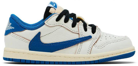 White sneaker with blue accents on a white background