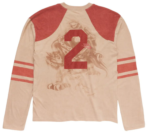 Travis Scott Cactus Jack x Nike Reaper Vintage Football Heavy Wash L/S T-shirt Cream White