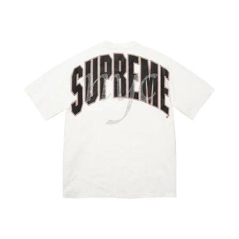 Supreme Rhinestone Script S/S Top White