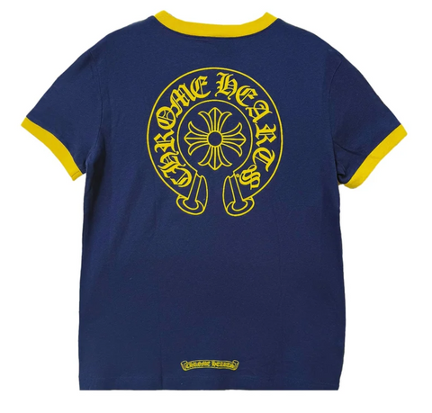 Chrome Hearts Roller Skates Horseshoe Black Short Sleeve Navy