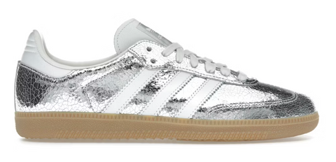 adidas Samba OG Silver Metallic Cracked Leather (Women's)