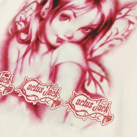 Travis Scott Cactus Jack Airbrush Angel Tee White