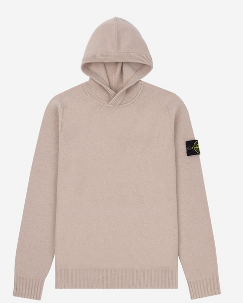 Stone Island Lambswool Hooded Knit Antique Rose