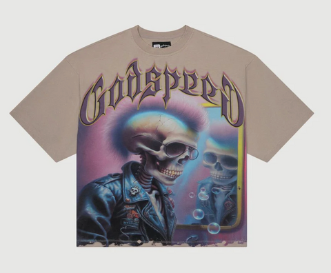 Godspeed Man in the Mirror T-Shirt Stone Grey
