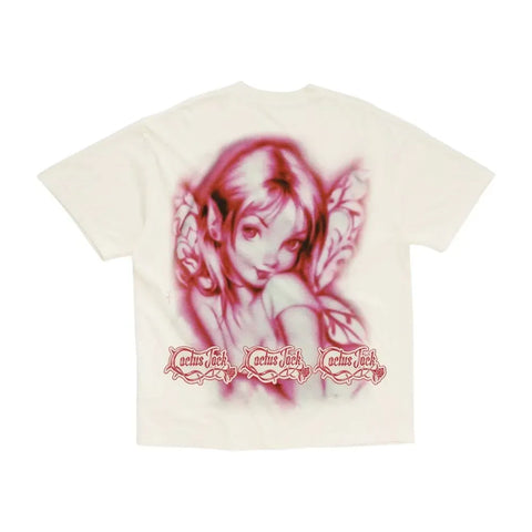 Travis Scott Cactus Jack Airbrush Angel Tee White
