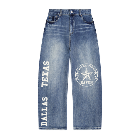 Haven Star Logo Sun Fade Heavyweight Denim Jeans