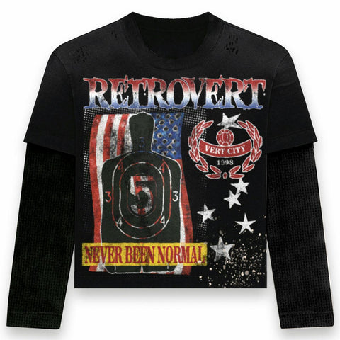 RETROVERT USA LONGSLEEVE THERMAL BLACK