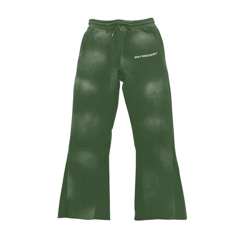 RETROVERT WASHED FLARE PANTS GREEN