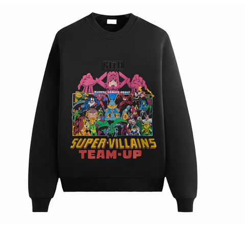 Kith x Marvel Team Up Vintage Nelson Crewneck Black