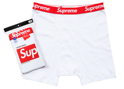 Supreme Hanes Boxer Briefs (4 Pack) White